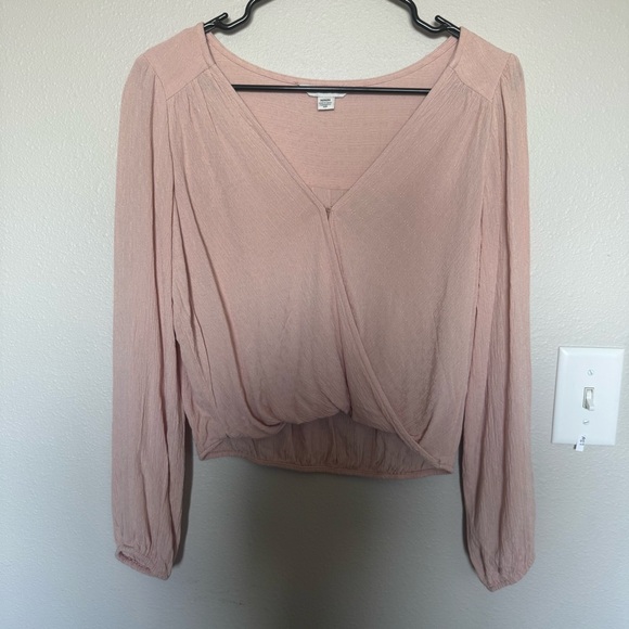 American Eagle Outfitters Tops - American Eagle Outfitters Blush Wrap Blouse Size Medium